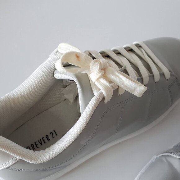 EUC Forever 21 Lina patent silver grey sneakers, 10 - Picture 10 of 10